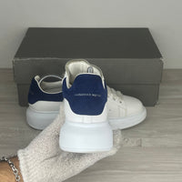 Alexander McQueen Sneakers, Herre 'Hvid' Ruskind Blå Hæl Oversized (39) 🔵