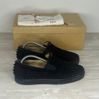 Christian Louboutin Sneakers, Herre 'Sort' Pik Boat Ruskind (41.5) 🤠