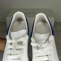 Alexander McQueen Sneakers, 'Hvid Læder' Blå Hæl Oversized (43.5) ⚪️