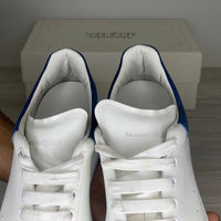 Alexander McQueen Sneakers, 'Hvid Læder' Blå Ruskind Hæl Oversized (45.5)
