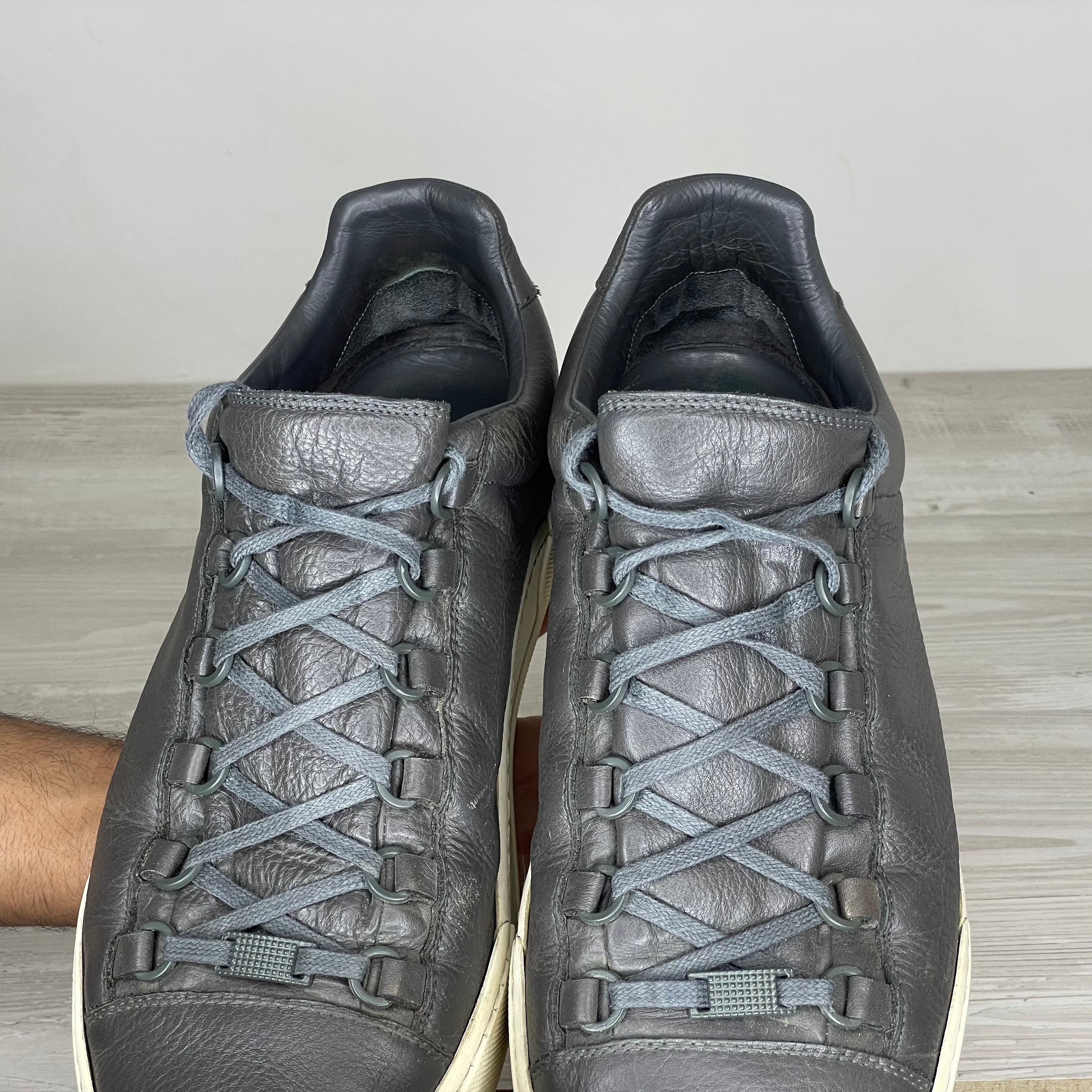 Balenciaga Sneakers, 'Grå Læder' Low Top (43) 🔘