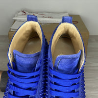 Christian Louboutin Sneakers, 'Atlantic' Blå High-Tops Louis Flat Spikes (41) 🧢