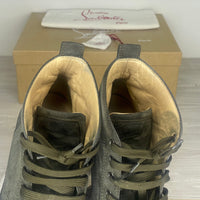 Christian Louboutin Sneakers, Herre 'Grå / Oliven' Tyrol Gun Metal Lou Louis Spikes (44.5) ♟️