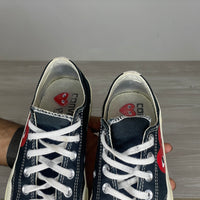 Comme Des Garçons Play X Converse Sneakers, 'Sort Stof' Chuck Taylor Low (37.5) 🧁