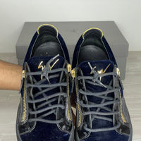 Giuseppe Zanotti Sneakers, 'Frankie' Low May Lond w. Navy Velour (43) 📓