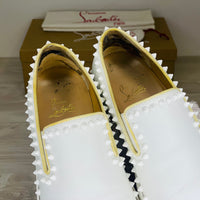 Christian Louboutin Sneakers, 'Hvid' Pik Boat Flat Calf Slip-on (41.5)