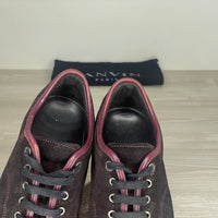 Lanvin Sneakers, Herre 'Bordeaux Ruskind' Lak Toe (42) 🥀
