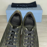 Lanvin Sneakers, Herre 'Mørkegrøn' Ruskind Lak Toe (44) 🌲