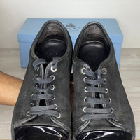 Lanvin Sneakers, 'Sort Ruskind' All Black Lak Toe (43)