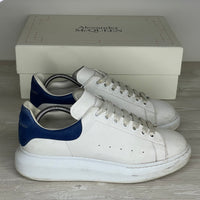 Alexander McQueen Sneakers, Herre 'Hvid' Ruskind Blå Hæld Oversized (42.5) 🔵