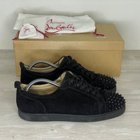 Christian Louboutin Sneakers, 'Sort Ruskind' Junior Spikes (42.5) 🍙