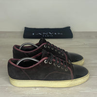 Lanvin Sneakers, Herre 'Bordeaux Ruskind' Lak Toe (42) 🥀