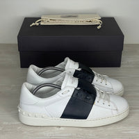 Valentino Sneakers, Herre 'Hvid' Sort Stribe Open (41) ♟️