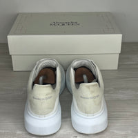 Alexander McQueen Sneakers, Herre 'Hvid' Grå Ruskind Hæl Oversized (44.5) ✉️