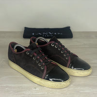 Lanvin Sneakers, Herre 'Bordeaux Ruskind' Lak Toe (42) 🥀