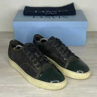Lanvin Sneakers, Herre 'Mørkegrøn' Ruskind Lak Toe (44) 🌲