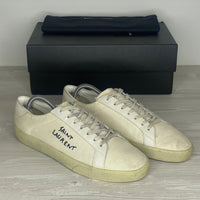 Saint Laurent Sneakers, Herre 'Beige' Stof Court Classic Distressed (43) 🥯