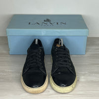 Lanvin Sneakers, Herre 'Black Suede' Lak Toe (39) 🪝