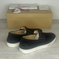 Christian Louboutin Sneakers, Herre 'Sort' Ruskind Pik Boat (41) ⭐️