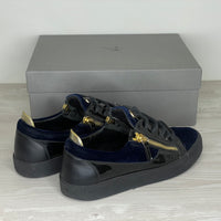Giuseppe Zanotti Sneakers, 'Frankie' Low May Lond w. Navy Velour (43) 📓