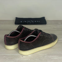 Lanvin Sneakers, Herre 'Bordeaux Ruskind' Lak Toe (42) 🥀