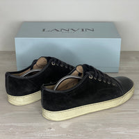 Lanvin Sneakers, 'Sort Ruskind' Lak Toe (45) 🪡