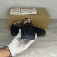 Christian Louboutin Sneakers, Herre 'Sort' Pik Boat Ruskind (41.5) 🤠
