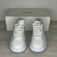 Alexander McQueen Sneakers, 'Hvid Læder' Blå Hæl Oversized (43.5) ⚪️