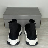 Balenciaga Sneakers, 'Sort Stof' Hvid & Sort Sål Speed Trainers (43) ✔️