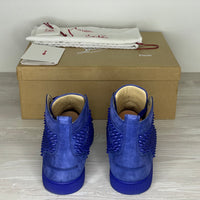 Christian Louboutin Sneakers, 'Atlantic' Blå High-Tops Louis Flat Spikes (41) 🧢