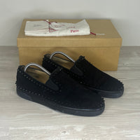 Christian Louboutin Sneakers, Herre 'Sort' Pik Boat Ruskind (41.5) 🤠