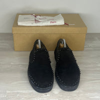Christian Louboutin Sneakers, Herre 'Sort' Pik Boat Ruskind (41.5) 🤠
