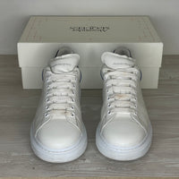 Alexander McQueen Sneakers, 'Hvid Læder' Blå Ruskind Hæl Oversized (45.5)