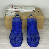 Christian Louboutin Sneakers, 'Atlantic' Blå High-Tops Louis Flat Spikes (41) 🧢