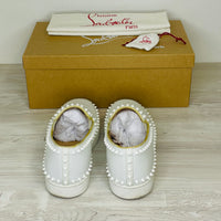 Christian Louboutin Sneakers, 'Hvid' Pik Boat Flat Calf Slip-on (41.5)