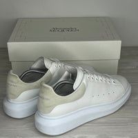 Alexander McQueen Sneakers, Herre 'Hvid' Grå Ruskind Hæl Oversized (44.5) ✉️