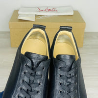 Christian Louboutin Sneakers, Herre 'Sort' Læder Louis Junior Calf Graine (44.5) ☀️