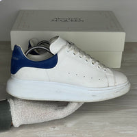 Alexander McQueen Sneakers, Herre 'Hvid' Ruskind Blå Hæld Oversized (42.5) 🔵