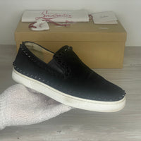 Christian Louboutin Sneakers, Herre 'Sort' Ruskind Pik Boat (41) ⭐️