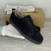 Christian Louboutin Sneakers, 'Sort Ruskind' Junior Spikes (42.5) 🍙