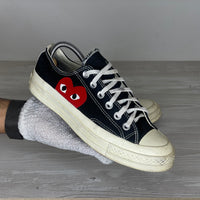 Comme Des Garçons Play X Converse Sneakers, 'Sort Stof' Chuck Taylor Low (37.5) 🧁