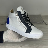 Giuseppe Zanotti Sneakers, Herre 'Hvid / Sort / Blå' KRISS Mid Tops (42) 🥥
