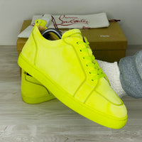 Christian Louboutin Sneakers, 'Neon Grøn / Sulfure' Rantulow Orlato Flat Suede (41)
