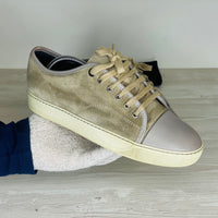 Lanvin Sneakers, 'Beige' Ruskind Mat Toe (40) 🫡