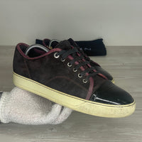 Lanvin Sneakers, Herre 'Bordeaux Ruskind' Lak Toe (42) 🥀