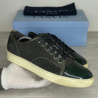 Lanvin Sneakers, Herre 'Mørkegrøn' Ruskind Lak Toe (44) 🌲