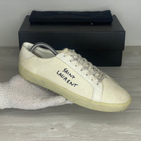 Saint Laurent Sneakers, Herre 'Beige' Stof Court Classic Distressed (43) 🥯