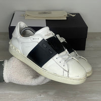 Valentino Sneakers, Herre Læder 'Sort' Stribe Open (43) 🦢