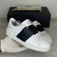 Valentino Sneakers, Herre 'Hvid' Sort Stribe Open (41) ♟️