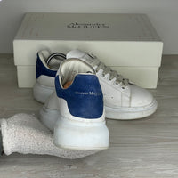 Alexander McQueen Sneakers, Herre 'Hvid' Ruskind Blå Hæld Oversized (42.5) 🔵